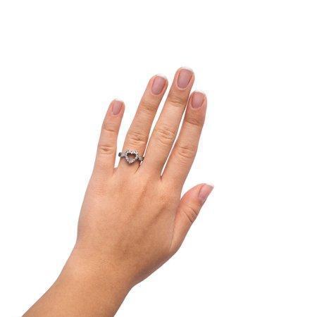 All Things Through Christ Women's CZ Open Heart Ring - Image 3
