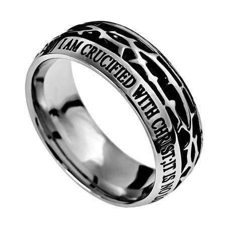 Men's Crown Of Thorns Ring Crucified With Christ