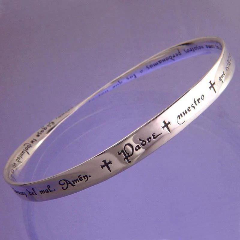 Lord's Prayer Sterling Silver Bracelet Spanish