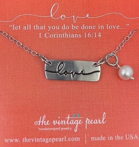 Love Charm Necklace with Pearl - Image 2