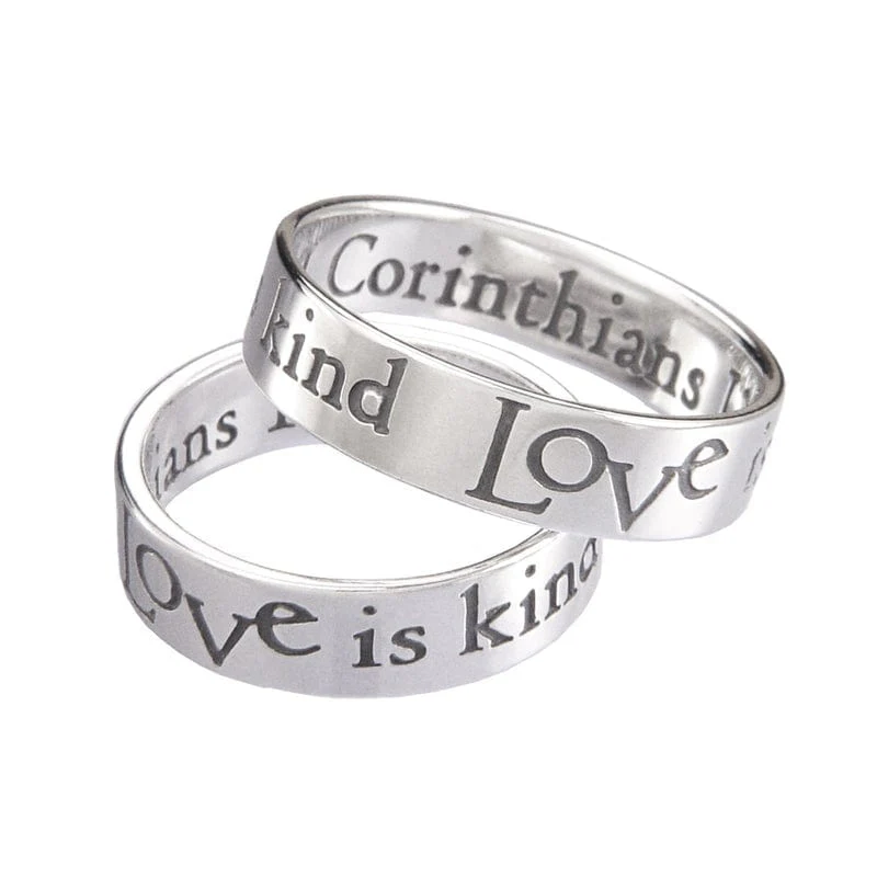 Love Is Patient Love Is Kind Sterling Silver Ring