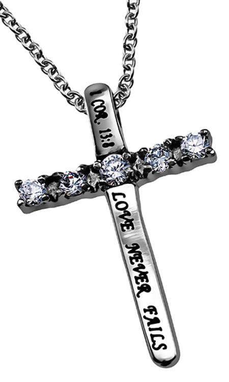 Women's Love Never Fails Cross Necklace