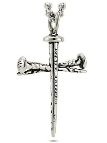 Men's Nail Cross Necklace John 19:30 It Is Finished - Image 2