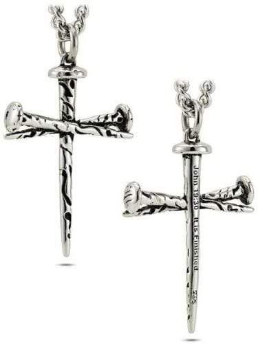 Men's Nail Cross Necklace John 19:30 It Is Finished - Image 3