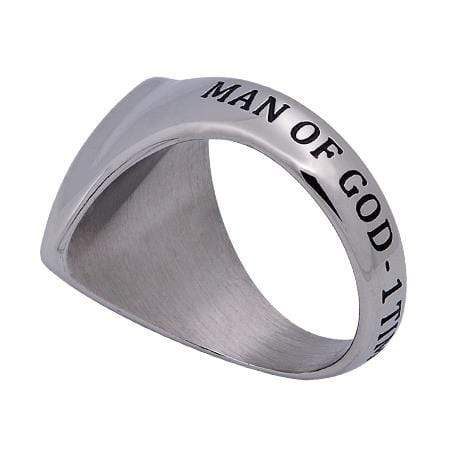 Men's Shield Cross Ring Man of God - Image 2