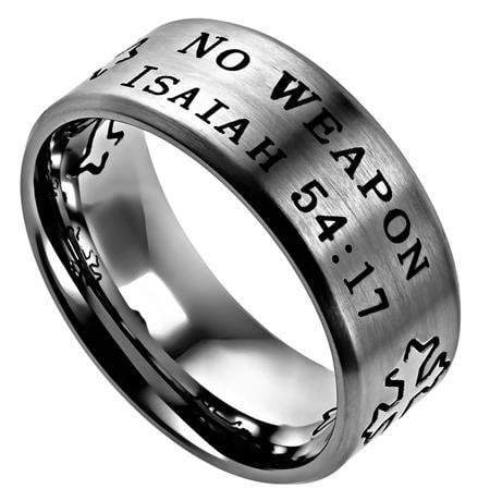 Men's Silver Stainless Steel Cross Ring No Weapon - Image 2