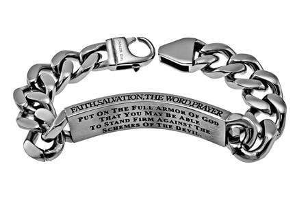 Men's Stainless Steel Armor Of God Cable Bracelet - Image 2