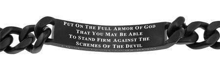 Men's Stainless Steel Black Sport Bracelet Armor Of God - Image 2
