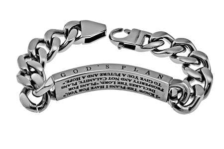Men's Stainless Steel Cable Bracelet - I Know Jeremiah 29:11 - Image 3