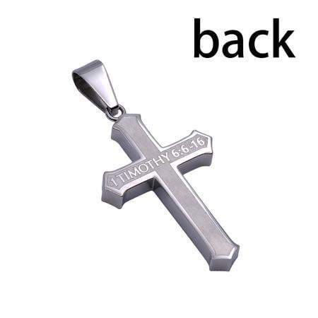Men's Stainless Steel Inlay Cross Necklace Man Of God - Image 2