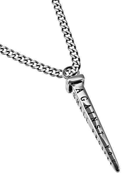 Men's Stainless Steel Nail Necklace No Weapon - Isaiah 54:17 - Image 3