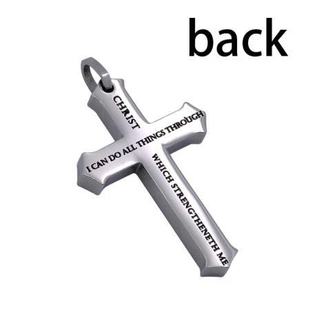 Men's Stainless Steel Philippians 4:13 Crown Of Thorns Necklace - Image 2