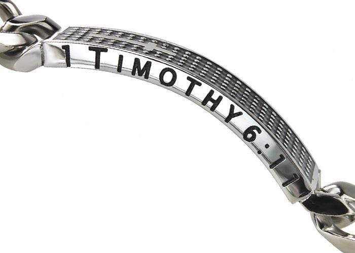 Men's Stainless Steel Shield Cross Bracelet Man Of God - Image 3