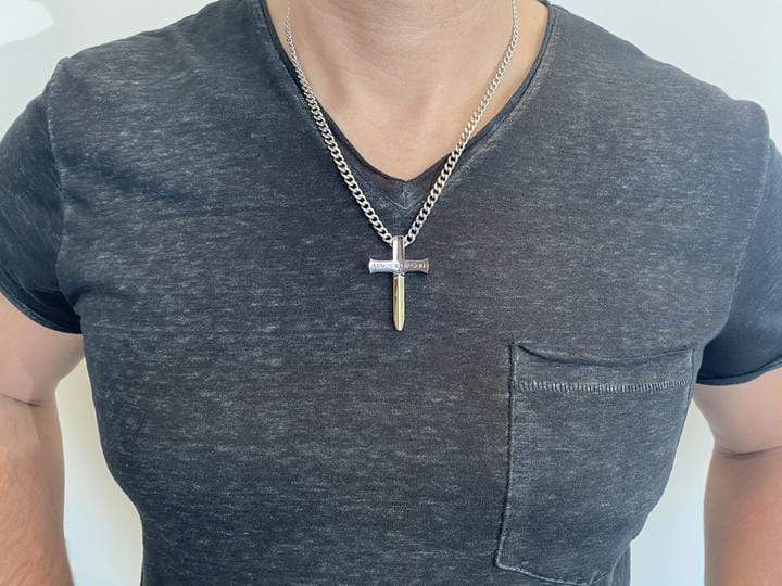Men's Stainless Steel Sword Cross Necklace Man of God - Image 3