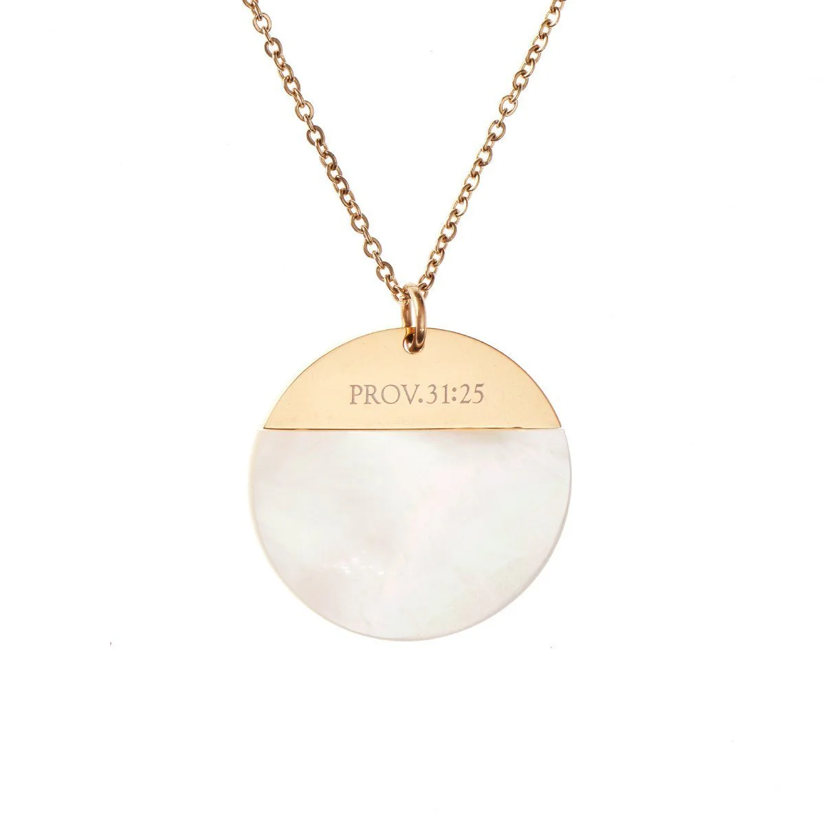 Mother Of Pearl Shell Necklace - Proverbs 31:25