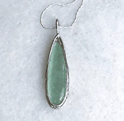 Roman Glass Pear Drop Necklace - Image 2