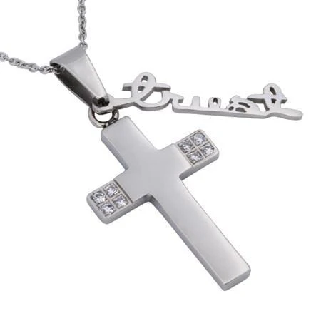 Women's CZ Necklace Trust Proverbs 3:5