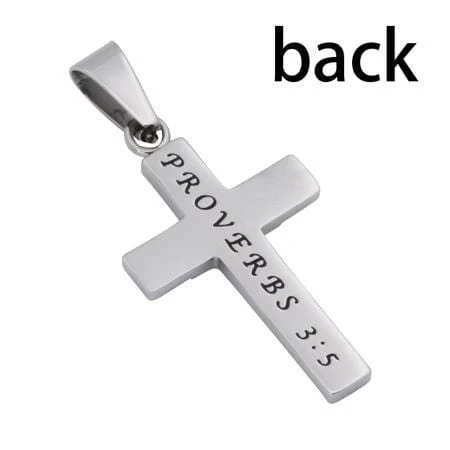 Women's CZ Necklace Trust Proverbs 3:5 - Image 2