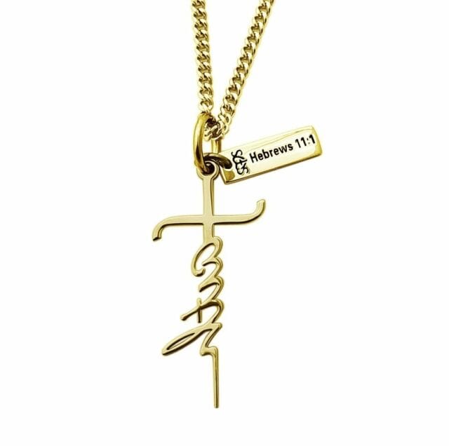 Women's Faith Gold Stainless Steel Cross Necklace - Image 2