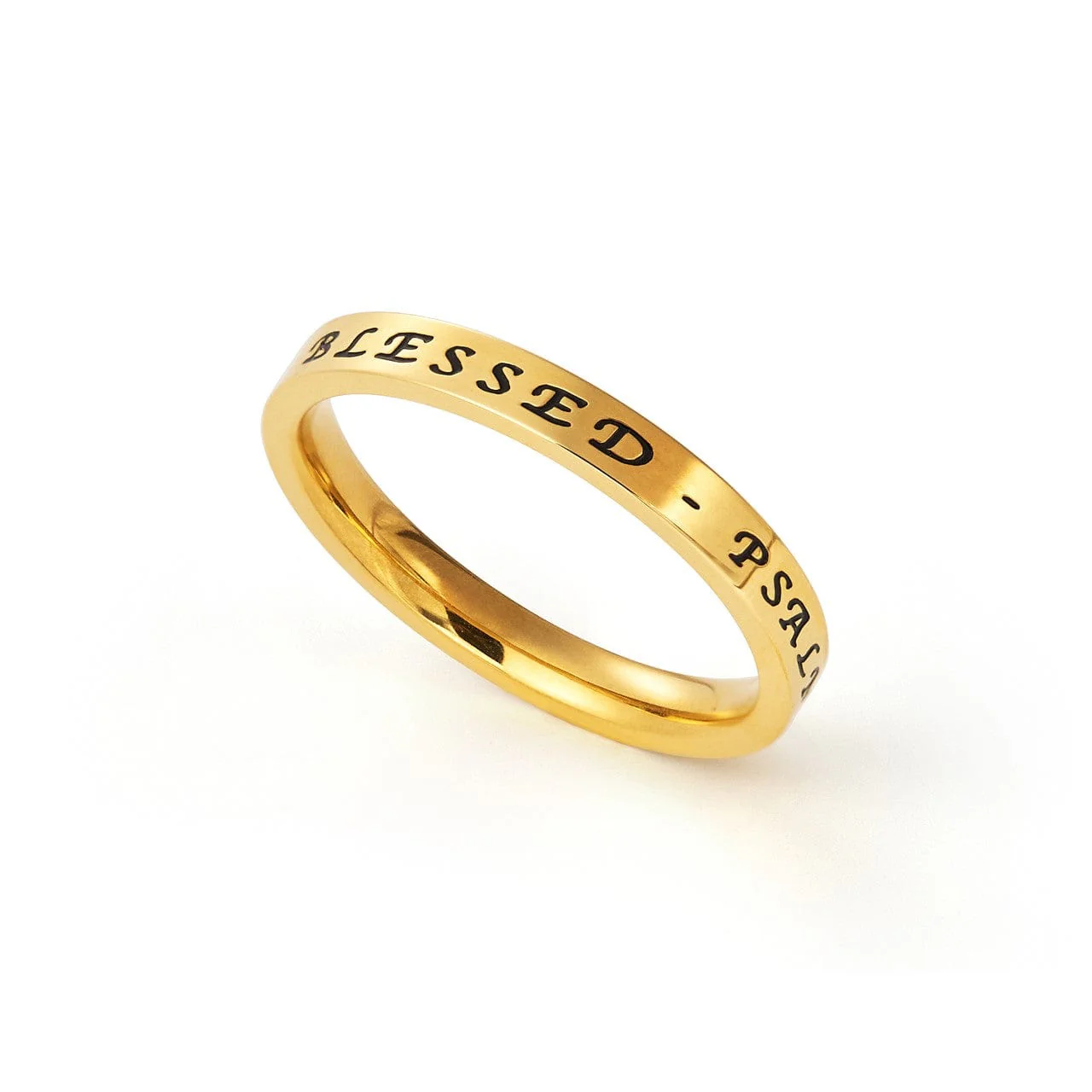 Women's Gold Tone Blessed Ring - Psalms 34:8 - Image 2