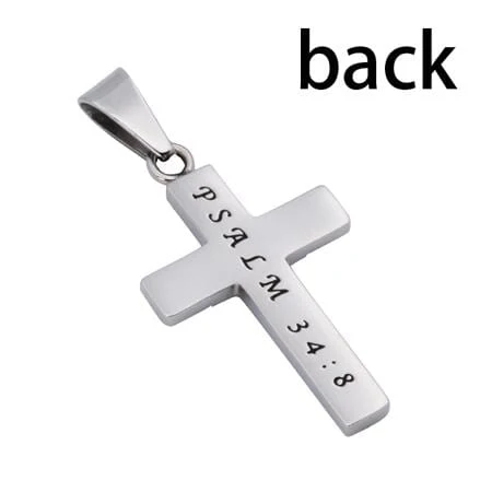 Women's Stainless Steel CZ Cross Necklace Blessed - Image 2