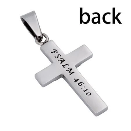 Women's Stainless Steel CZ Necklace Be Still - Image 2