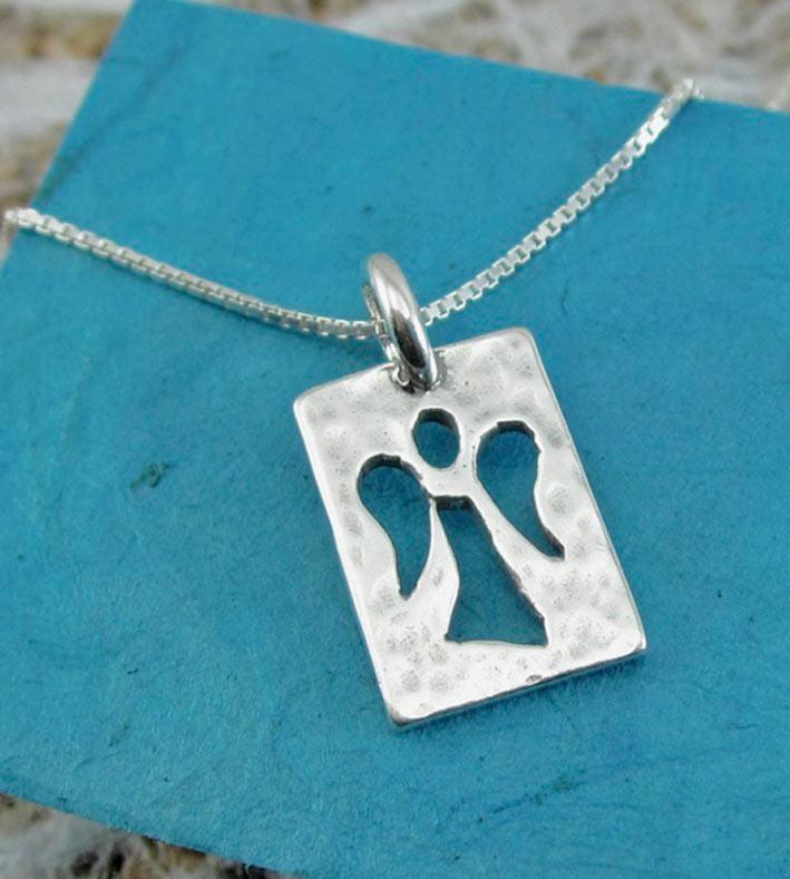 Women's Sterling Silver Guardian Angel Necklace - Image 2
